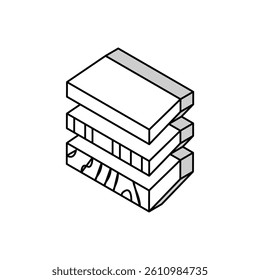 sheets of wood materials isometric icon vector. sheets of wood materials sign. isolated symbol illustration
