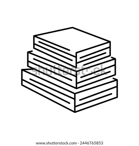 Sheets of wood materials line black icon. Sign for web page, mobile app, button, logo. Vector isolated button. Editable stroke.