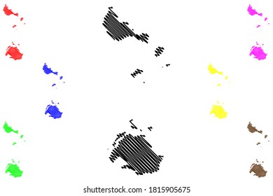 Shefa Province (Republic of Vanuatu, archipelago) map vector illustration, scribble sketch Efate, Shepherd Islands, Epi island map