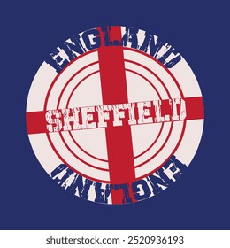 sheffield city of england typography graphic print , Abstract fashion drawing and creative design for t-shirts,mugs,graphic tee, sweatshirt, cases, etc. Illustration in modern style for clothes
