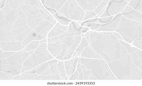 Sheffield map, England. Grayscale color city map, vector streetmap with roads and rivers.