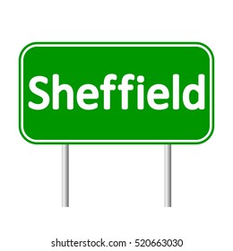 Sheffield road sign isolated on white background.