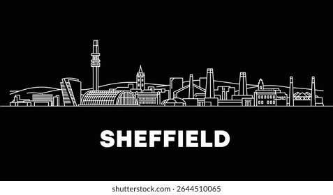Sheffield Skyline England Cityscape UK Outline.