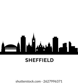 Sheffield Skyline Silhouette UK Landmark.