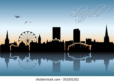 Sheffield skyline - vector illustration