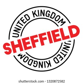 sheffield stamp on white background. Sign, label, sticker.