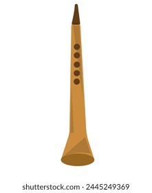 Shehnai instrument, wind instrument vector illustration