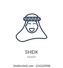 Sheik icon. Sheik linear symbol design from Desert collection. Simple outline element vector illustration on white background.