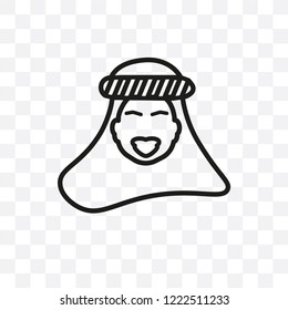 Sheik vector linear icon isolated on transparent background, Sheik transparency concept can be used for web and mobile