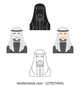 Sheikh icon in cartoon style isolated on white background. Arab Emirates symbol stock vector illustration.