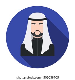 Sheikh icon in flat style isolated on white background. Arab Emirates symbol stock vector illustration.