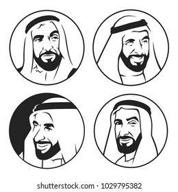 ( Sheikh Zayed ) Founder of United Arab Emirates UAE , Vector illustration ( Sheikh Zayed ) Founder of United Arab Emirates UAE , Vector illustration