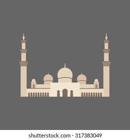 Sheikh Zayed Grand Mosque. Flat icon