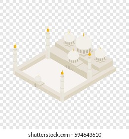Sheikh Zayed Grand mosque isometric icon 3d on a transparent background vector illustration