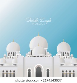 Sheikh Zayed Grand Mosque, Suitable for Ramadan Eid Greeting card