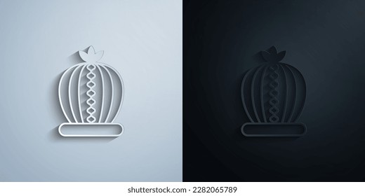 sheikh's crown paper icon with shadow effect vector illuistration design