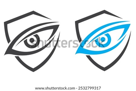 Sheild Eye Logo design vector template Icon Illustration Brand Identity