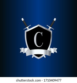 Sheild logo. Alphabet Logo. C logo template