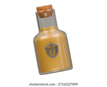  Icono de poción de escudo 3D ilustración render