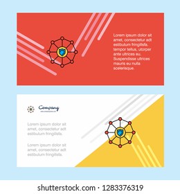 Sheild protected  abstract corporate business banner template, horizontal advertising business banner.