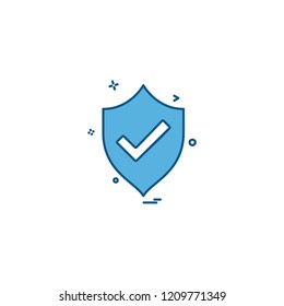 Sheild protected icon design vector 