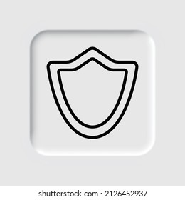 Sheild protection simple icon. Flat desing. Neumorphism design.ai