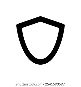 Escudo, icono de protección simple. Diseño plano. El fondo blanco.ai