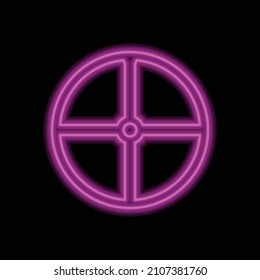 Sheild einfach Symbol. Flaches Design. violetter Neon auf schwarzem Hintergrund.ai