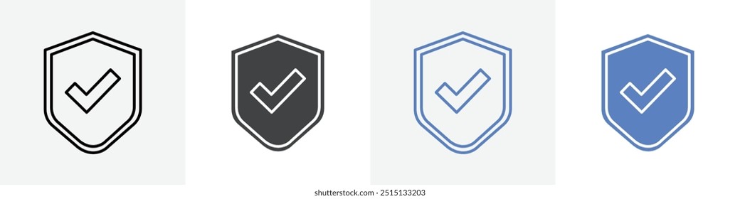 sheild tick icon vector set use for web ui or app