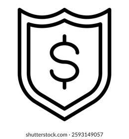 Sheild Vector Line Icon Design