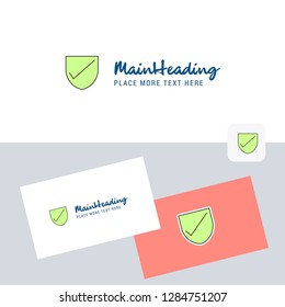 Sheild  vector logotype with business card template. Elegant corporate identity. - Vector