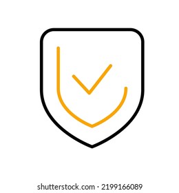 Sheild Verified Guard Concept Line Icon. Simple Element Illustration. Email Sheild Concept Outline Symbol Design.