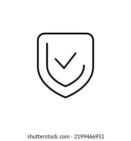 Sheild Verified Guard Concept Line Icon. Simple Element Illustration. Email Sheild Concept Outline Symbol Design.