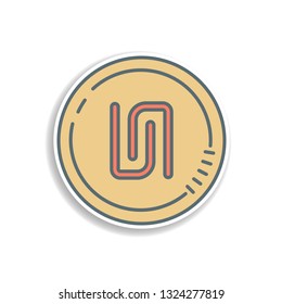 shekel coin sticker icon. Element of color banking icon. Premium quality sticker design icon. Signs and symbols collection icon for websites, web design