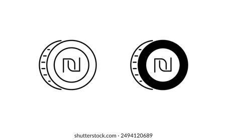 Shekel icon design with white background stock illustration