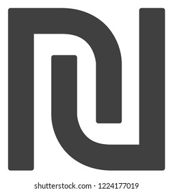 Shekel icon on a white background. Isolated shekel symbol with flat style.