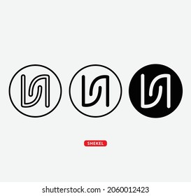 Shekel Icon Vector Logo Design Illustration