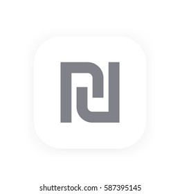 shekel icon, vector sign