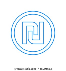 shekel linear pictogram on white, vector illustration