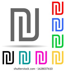 shekel multi color style icon. Simple glyph, flat vector of crepto currency icons for ui and ux, website or mobile application