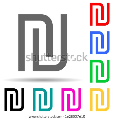 shekel multi color style icon. Simple glyph, flat vector of crepto currency icons for ui and ux, website or mobile application