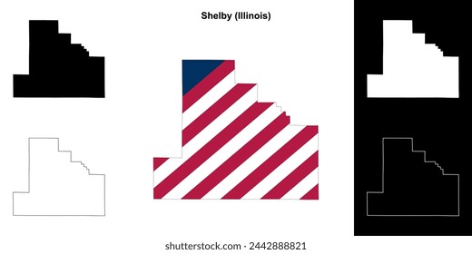 Shelby county (Illinois) outline map set