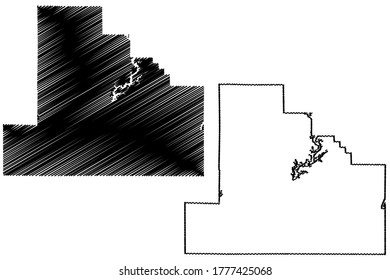 Shelby County, Illinois (U.S. county, United States of America, USA, U.S., US) map vector illustration, scribble sketch Shelby map