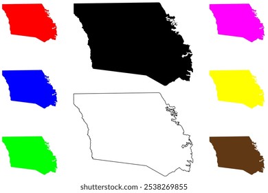 Shelby County, Texas (Counties in Texas, United States of America,USA, U.S., US) map vector illustration, scribble sketch Shelby map