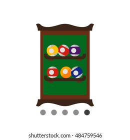 Shelf with billiard balls