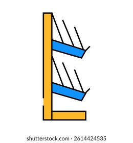 shelf with booklets line icon vector. shelf with booklets sign. isolated symbol illustration
