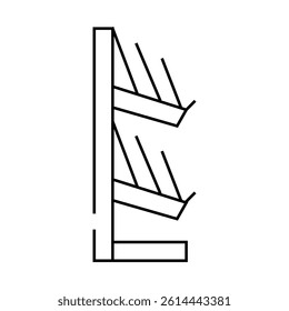 shelf with booklets line icon vector. shelf with booklets sign. isolated contour symbol black illustration