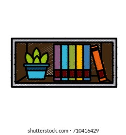 Shelf with books