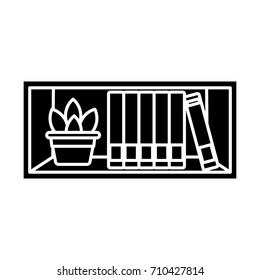 Shelf with books