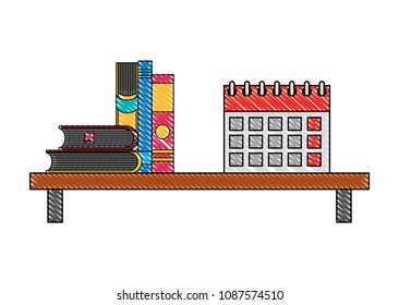 shelf books calendar folder image